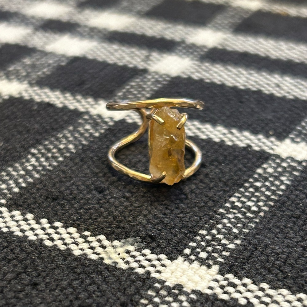 Citrine gold filled cuff ring